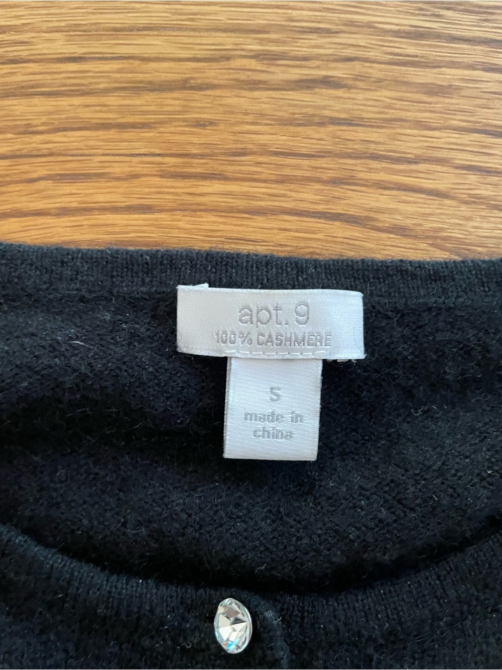Black Cashmere Cardigan Sweater with Rhinestone Buttons Sz Small - Luxury Glam - Picture 2 of 12